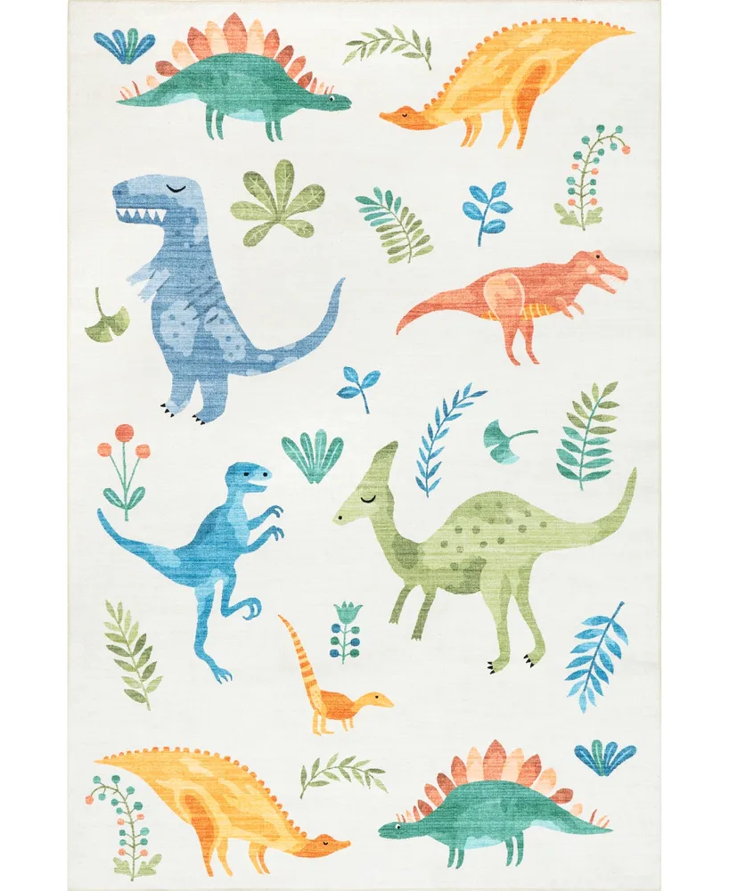 nuLoom Revel Eamon Dinosaur Washable Kids 7' x 9' Area Rug