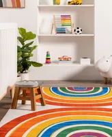 nuLoom Revel Classic Double Rainbow Washable Kids 7' x 9' Area Rug