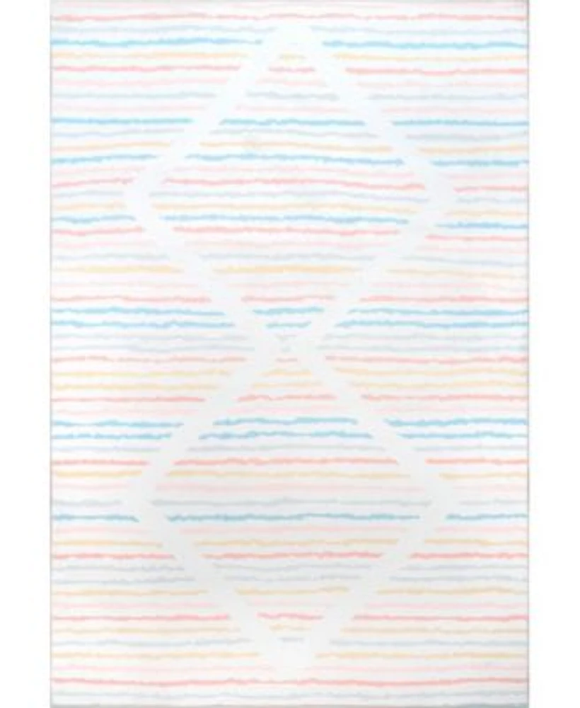 Nuloom Whimsy Alise Kids Striped Nursery Or Playroom Area Rug