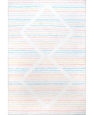 Nuloom Whimsy Alise Kids Striped Nursery Or Playroom Area Rug