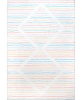 Nuloom Whimsy Alise Kids Striped Nursery Or Playroom Area Rug