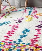 nuLoom Expo Lux Louvenia Abstract Shag 5'3" x 7'6" Area Rug