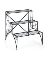 Costway 3 Tier Stair Style Metal Plant Stand Garden Shelf Flower Pot