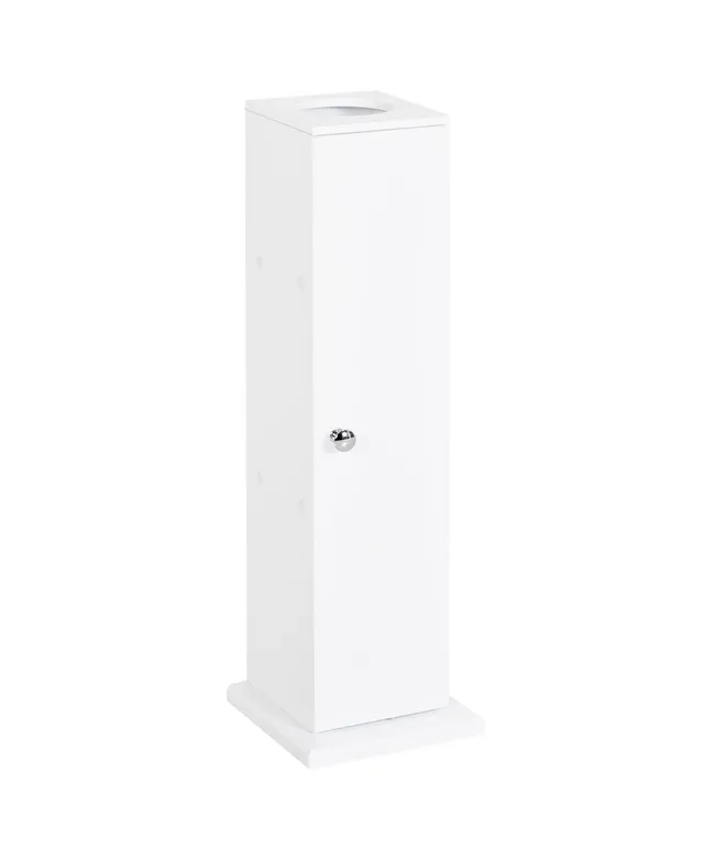 HOMCOM Small Bathroom Corner Floor Cabinet with Door and Shelves Vanity - White