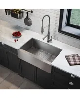 Kraus Standart Pro 33 in. 16 Gauge Single Bowl Stainless Steel Modern Farmhouse Kitchen Sink