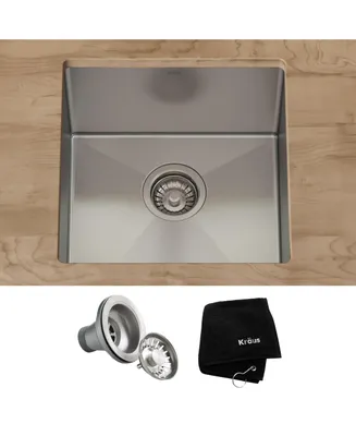 Kraus Standart Pro 17 in. 16 Gauge Undermount Single Bowl Stainless Steel Kitchen Bar Sink
