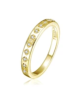 Rachel Glauber Ra 14K Gold Plated Cubic Zirconia Band Ring