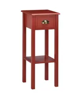 Homcom 30" Elegant Narrow Accent End Bedside Sofa Table w/ Storage Drawer, Red