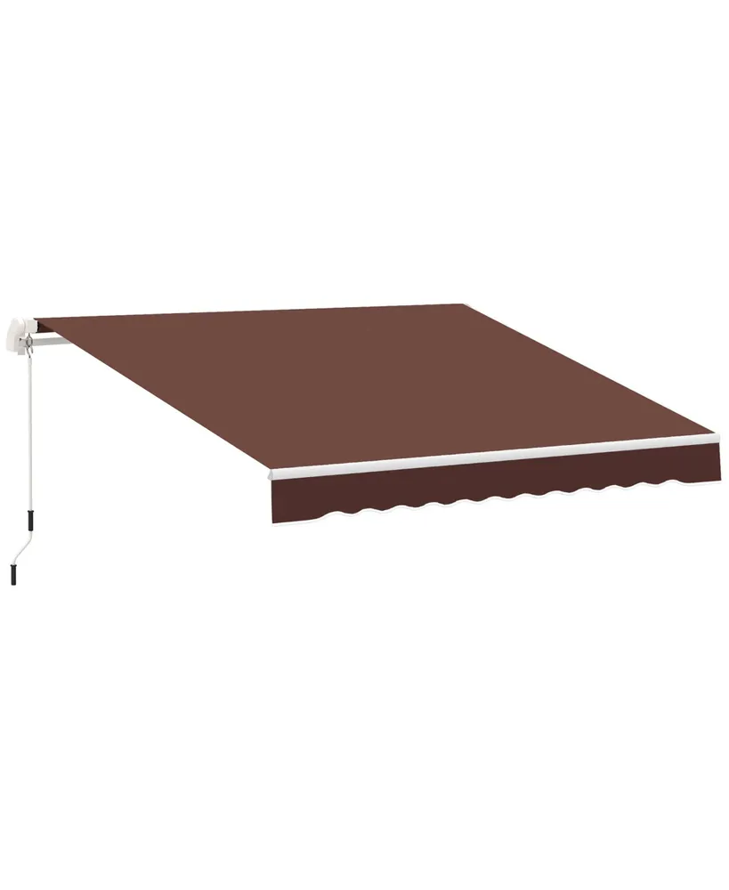 Outsunny 12' x 8' Retractable Patio Awning Canopy w/ Crank Handle