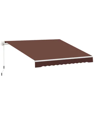 Outsunny 12' x 8' Retractable Patio Awning Canopy w/ Crank Handle