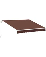 Outsunny 12' x 8' Retractable Patio Awning Canopy w/ Crank Handle