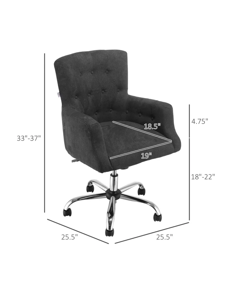 Homcom Swivel Computer Chair Mid Back Office Desk Chair for Home, Carbon Black