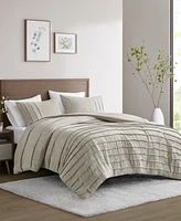 Beautyrest Maddox Striated Cationic Dyed Oversized 3-Pc. Comforter Set, Full/Queen