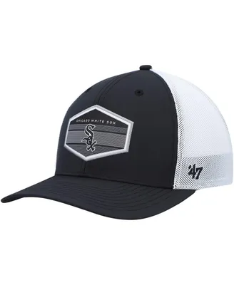 Men's '47 Brand Black, White Chicago White Sox Burgess Trucker Snapback Hat