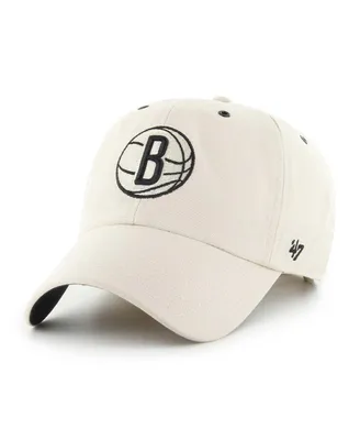Men's '47 Brand Cream Brooklyn Nets Lunar Clean Up Adjustable Hat