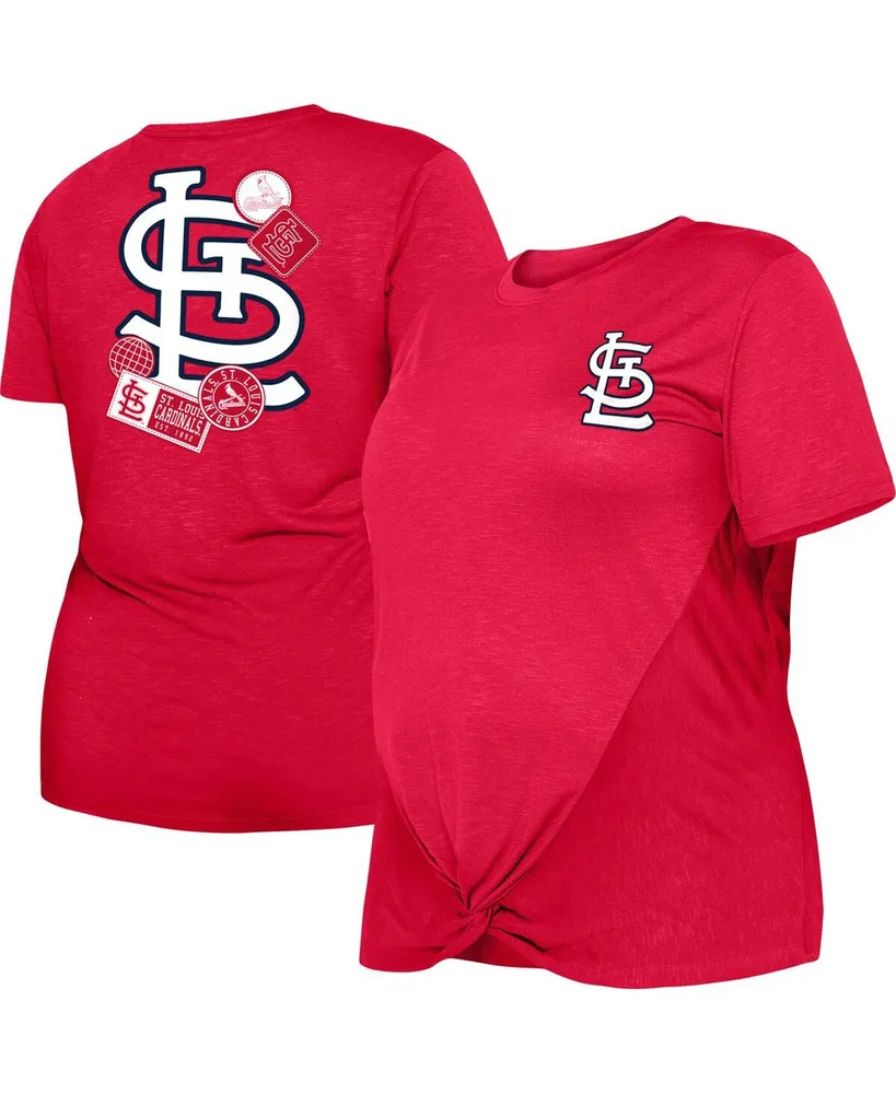 Women's New Era Red St. Louis Cardinals Plus Two-Hit Front Knot T-shirt