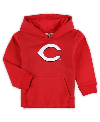Toddler Boys and Girls Red Cincinnati Reds Team Primary Logo Fleece Pullover Hoodie