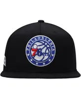 Men's Mitchell & Ness Black Philadelphia 76ers Side Core 2.0 Snapback Hat