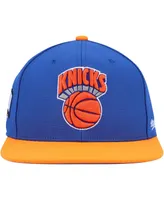 Men's Mitchell & Ness Blue, Orange New York Knicks Hardwood Classics Coast to Fitted Hat