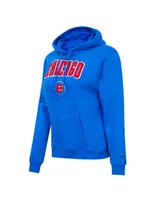 Women's Pro Standard Royal Chicago Cubs Classic Fleece Pullover Hoodie