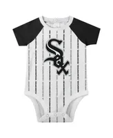 Newborn and Infant Boys and Girls White Chicago White Sox Three-Piece Play Ball Raglan Bodysuit, Booties and Bib Set