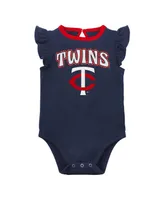 Infant Boys and Girls Navy Heather Gray Minnesota Twins Little Fan Two-Pack Bodysuit Set