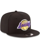 Men's New Era Black Los Angeles Lakers Official Team Color 9FIFTY Adjustable Snapback Hat