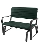 Costway Outdoor Patio Swing Porch Rocker Glider Bench Loveseat Garden Seat Steel