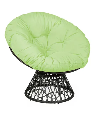 Costway Rattan Papasan Chair Ergonomic Chair 360-degree Swivel