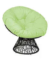 Costway Rattan Papasan Chair Ergonomic Chair 360-degree Swivel