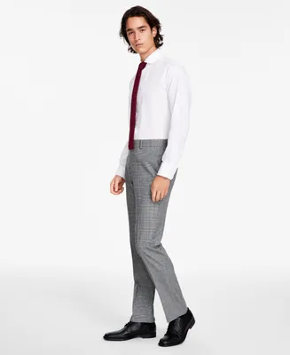 Bar Iii Men's Slim-Fit Black/White Plaid Suit Pants, Created for Macy's