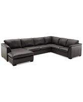 Closeout! Arond 144" 3-Pc. Leather Sectional with Chaise, Created for Macy's