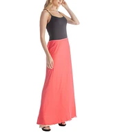 24seven Comfort Apparel Women's Elastic Waist Dressy Maxi Skirt