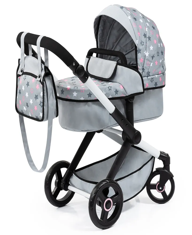 Bayer Design Dolls Grey, Pink, Stars Pram Xeo