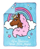 Jay Franco Afro Unicorn Unique, Divine, Magical Silk Touch Throw, 60" x 46"