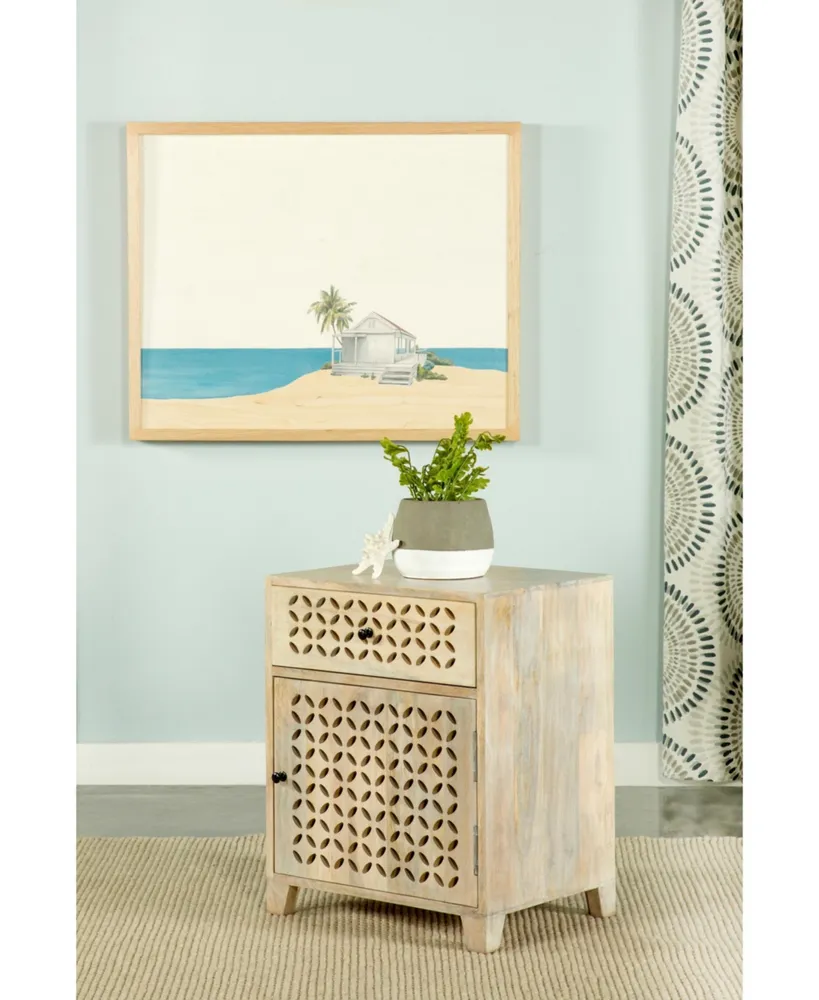 Coaster Home Furnishings Medium Density Fiberboard and Mango Wood 1-Door Accent Cabinet