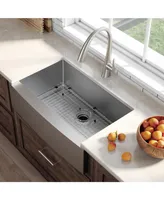 Kraus Standart Pro in. 16 Gauge Single Bowl Stainless Steel Farmhouse Kitchen Sink