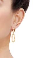 Italian Gold Polished Door Knocker Dangle Drop Earrings in 10k Gold