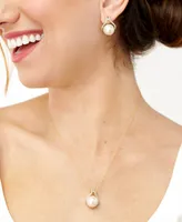 Honora Cultured Ming Pearl (13mm) & Diamond (1/5 ct. t.w.) Pendant Necklace in 14k Gold