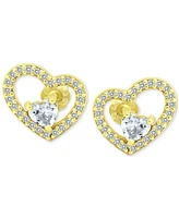 Giani Bernini Cubic Zirconia Heart Stud Earrings, Created for Macy's