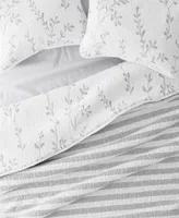 ienjoy Home All Season Piece Sprouting Vines Stripe Reversible Quilt Set