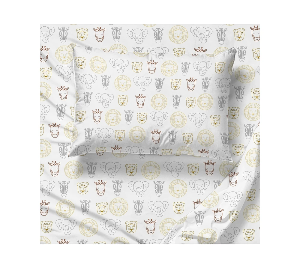 Saturday Park Safari Friends 100% Organic Cotton Full Sheet Set