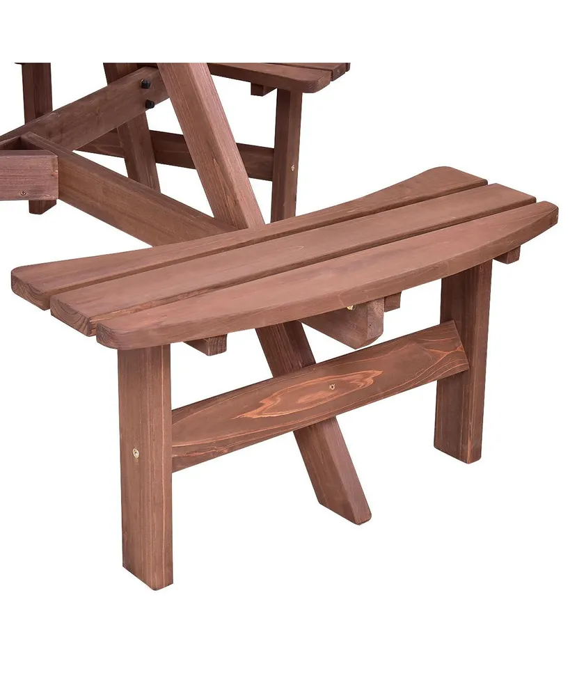 Patio 6 Person Outdoor Wood Picnic Table Beer Bench Set Pub Dining Seat Garden