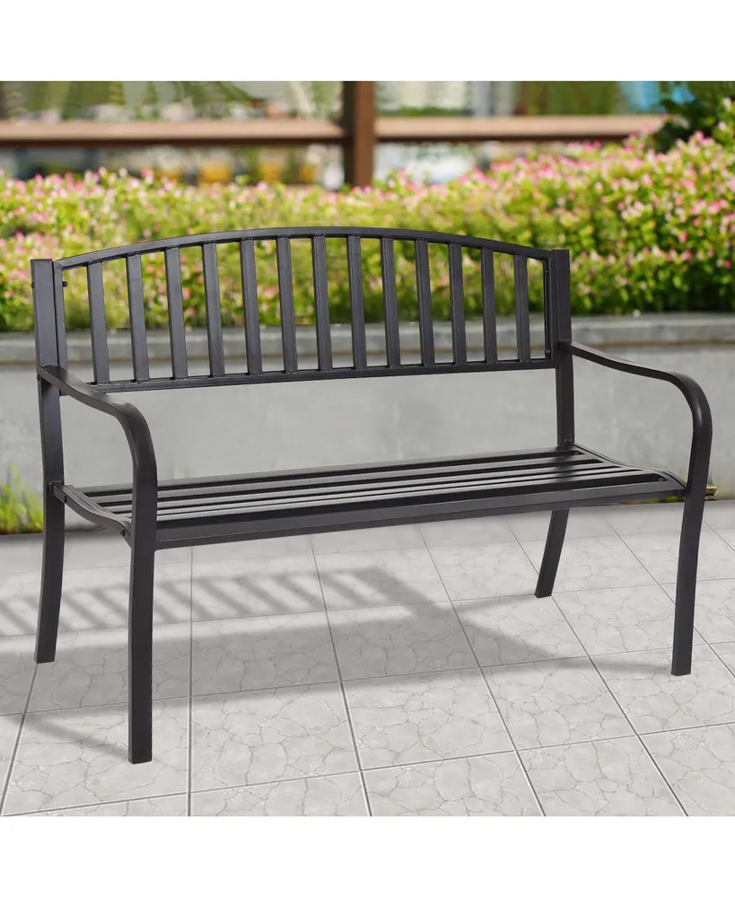 50'' Patio Garden Bench Park Yard Outdoor Furniture Loveseats