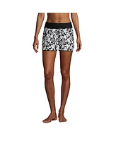 Lands' End Women's 3" Quick Dry Elastic Waist Board Shorts Swim Cover-up with Panty