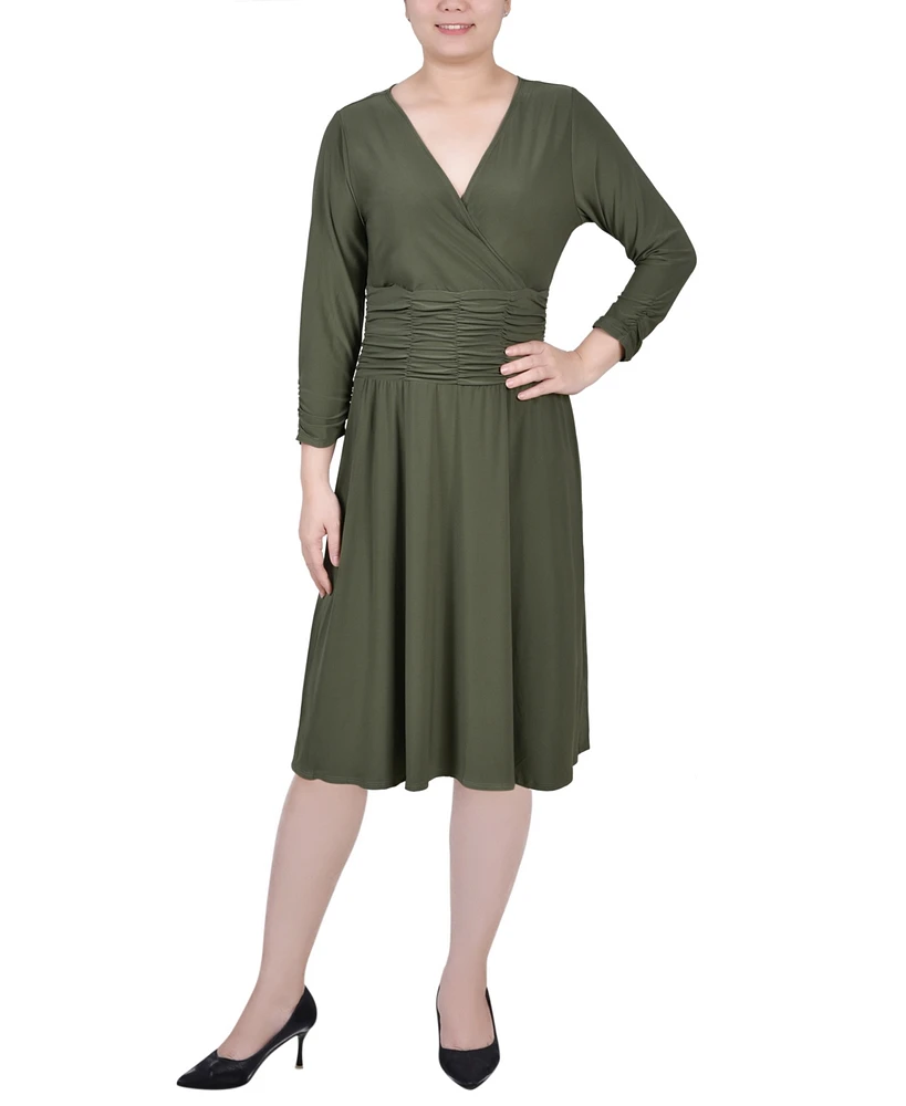 Ny Collection Petite Ruched A-line Dress