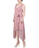 Ny Collection Petite Sleeveless Wrap Chiffon Dress