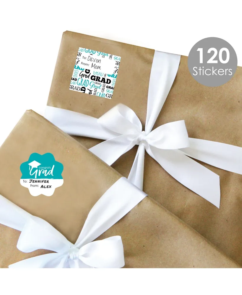 Teal Grad Best is Yet to Come Assorted To & From Stickers 12 Sheets 120 Stickers