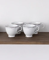 Noritake Satin Flourish 4 Piece Cup Set, Service for 4