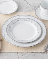 Noritake Satin Flourish 4 Piece Dinner Plate Set, Service for 4